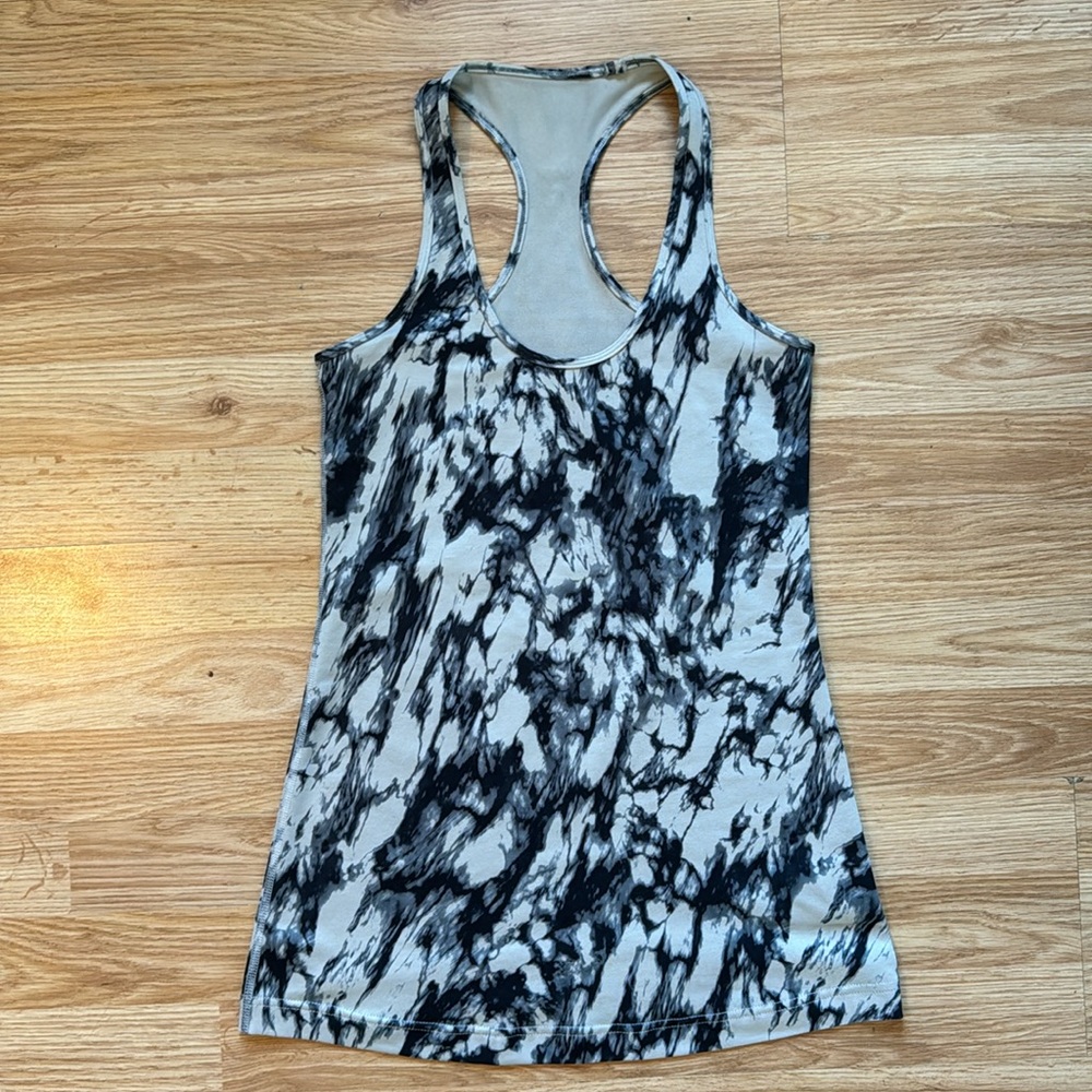 lululemon athletica Black and White Marble Racerback Tank